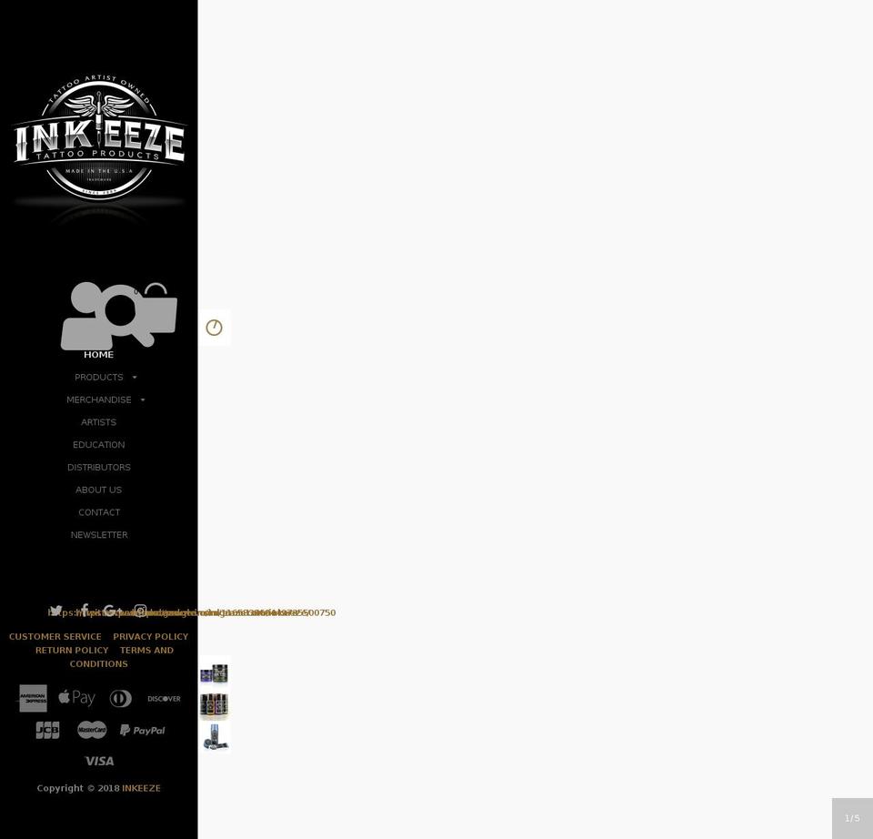 ink-eeze.com — Shopify storefront screenshot