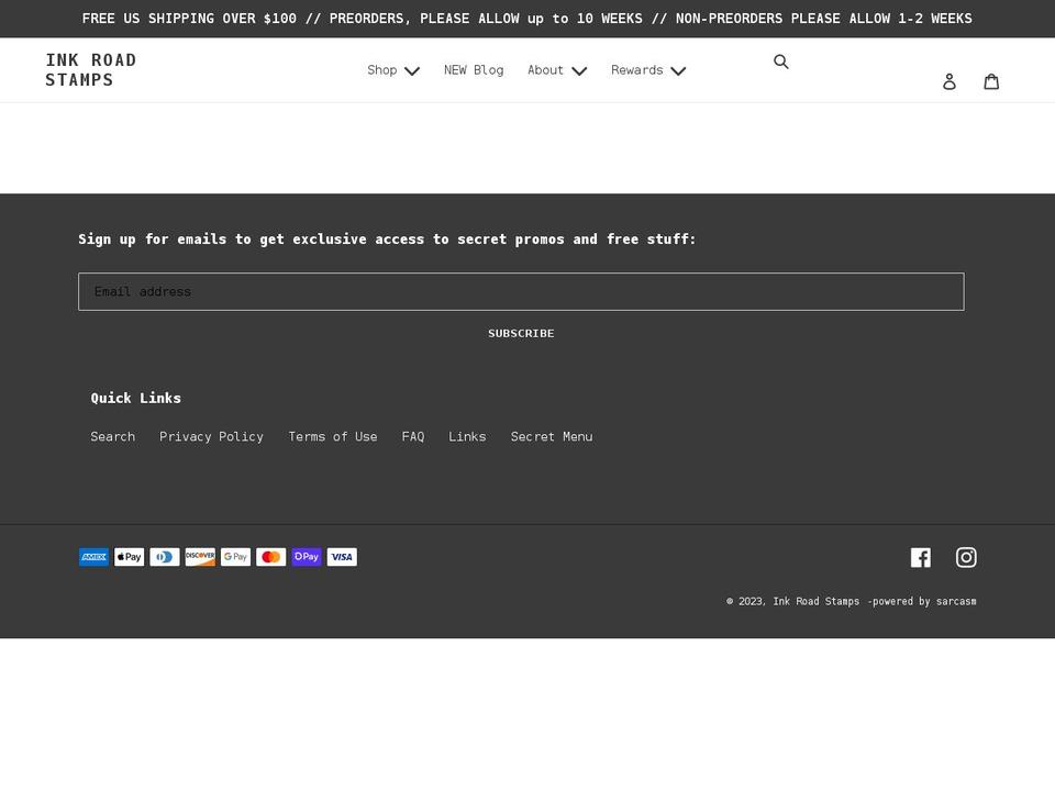 ink-road-stamps.myshopify.com shopify website screenshot