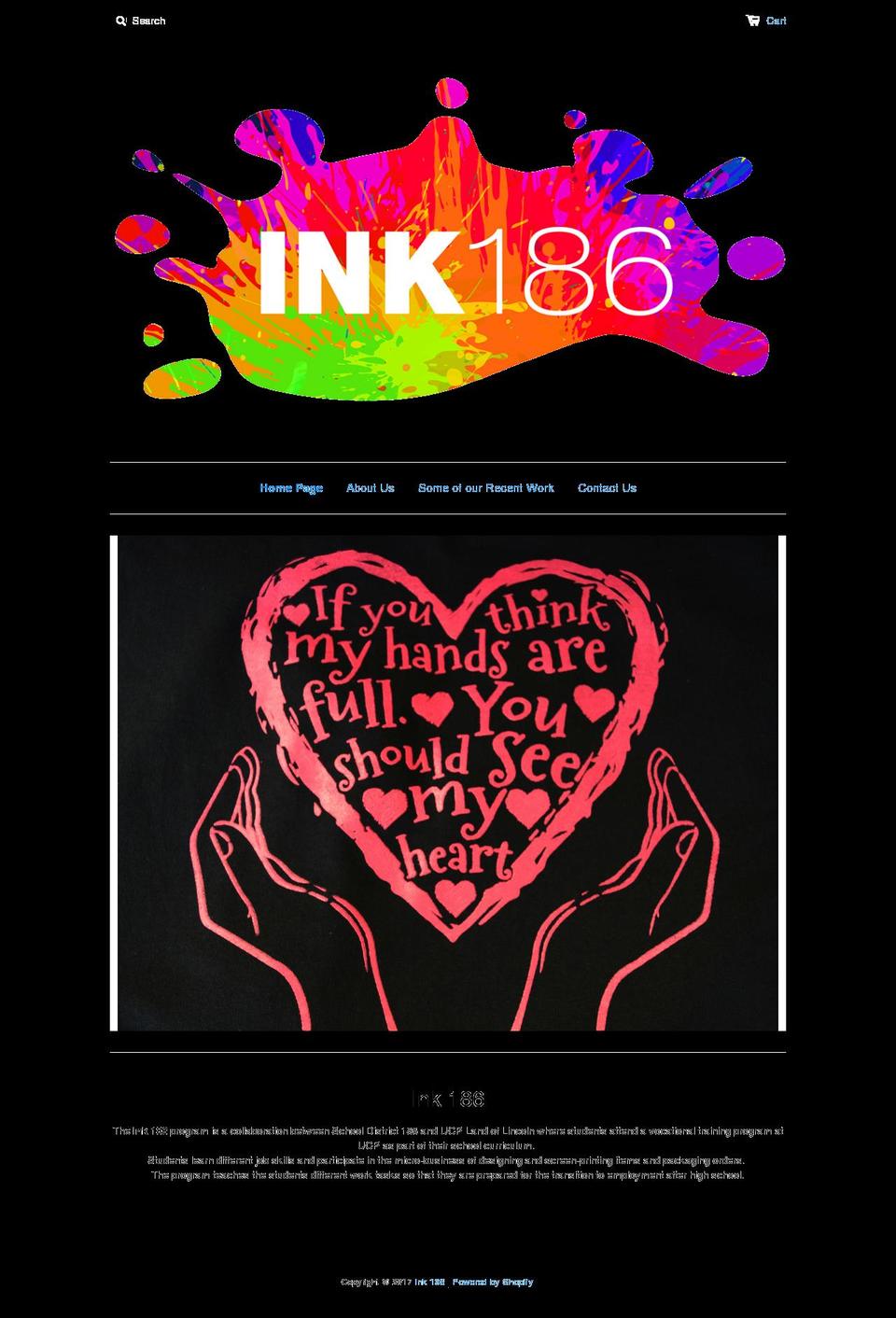 ink186.org shopify website screenshot