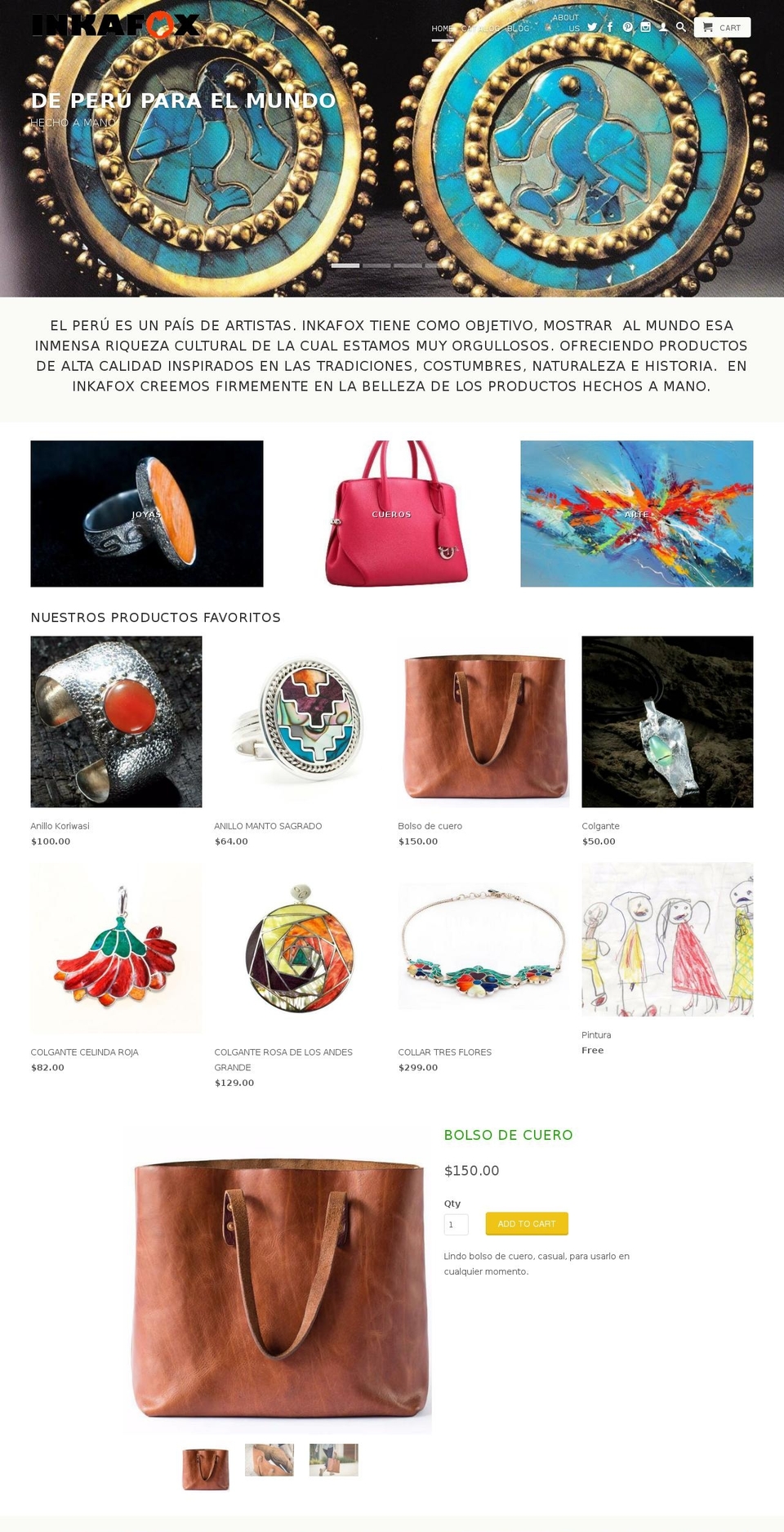 inkafox.com — Shopify storefront screenshot