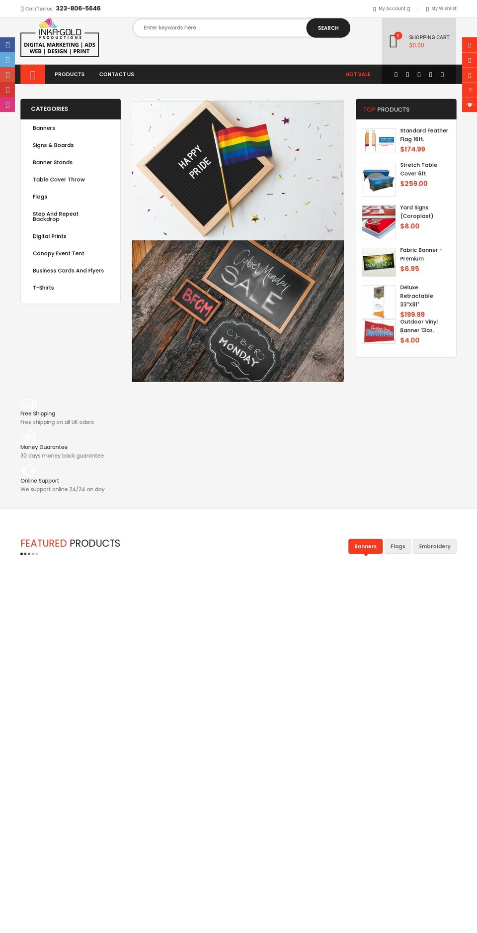 click Shopify theme site example inkagoldproductions.com
