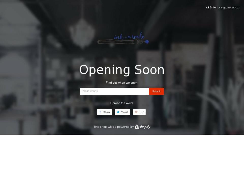 inkandasmile.com — Shopify storefront screenshot