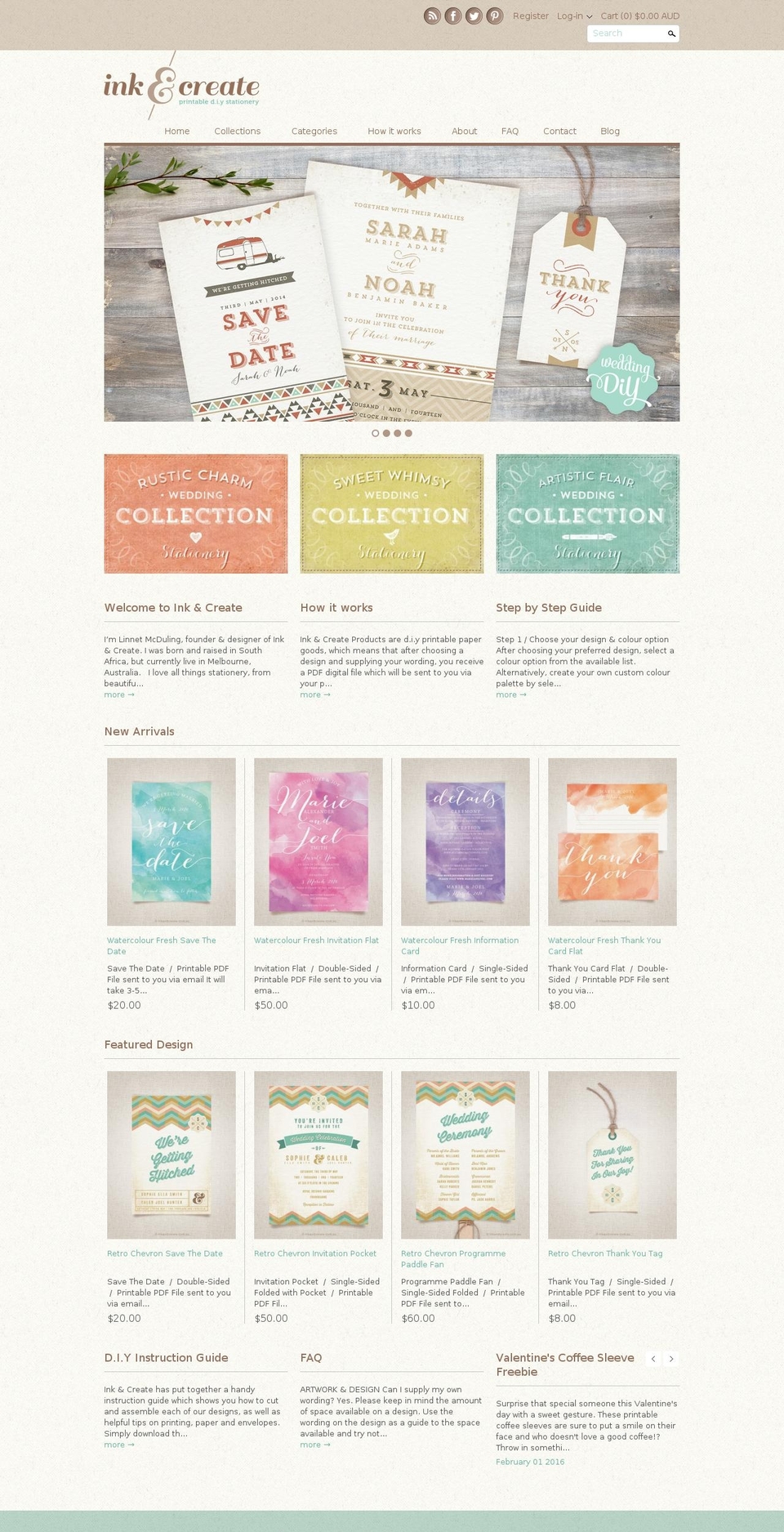 inkandcreate.com shopify website screenshot