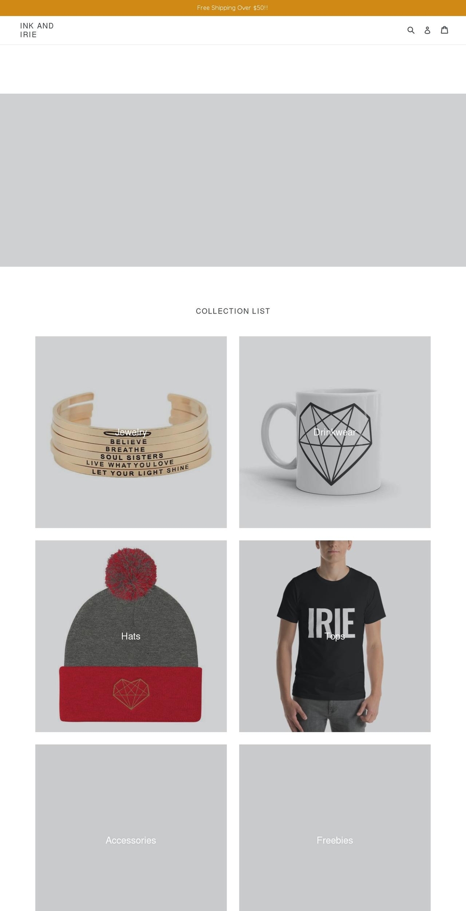 inkandirie.com — Shopify storefront screenshot