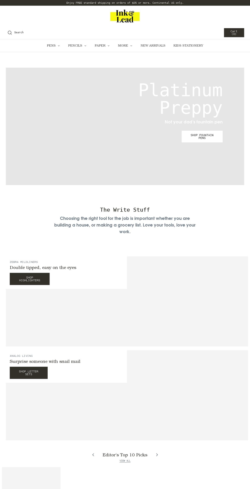 inkandlead.com shopify website screenshot