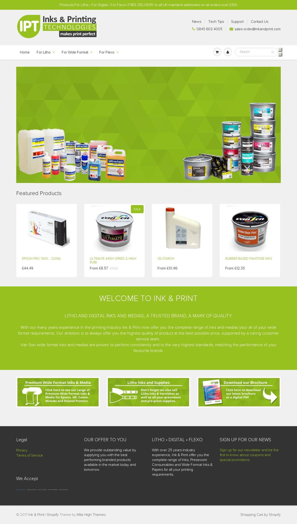 inkandprint.com shopify website screenshot