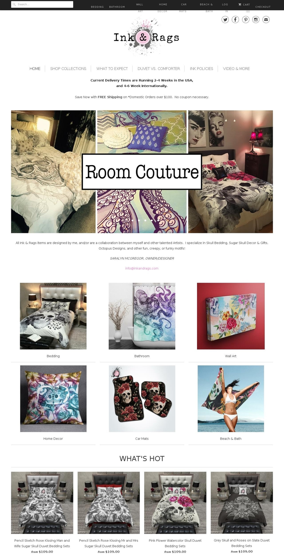 inkandrags.com shopify website screenshot