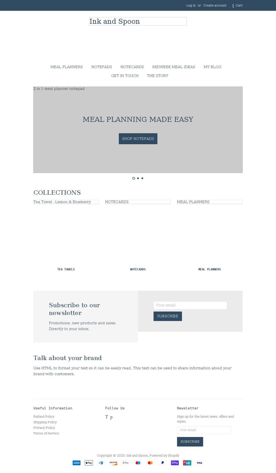 inkandspoon.co.uk shopify website screenshot