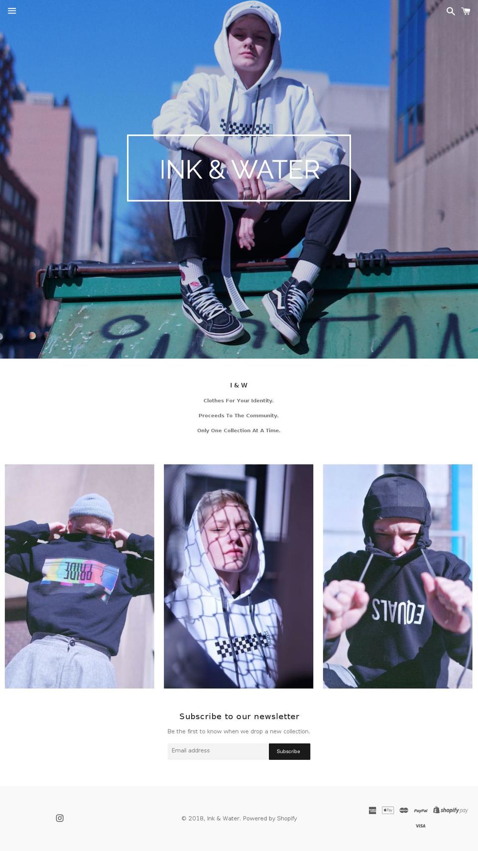 inkandwater.com — Shopify storefront screenshot