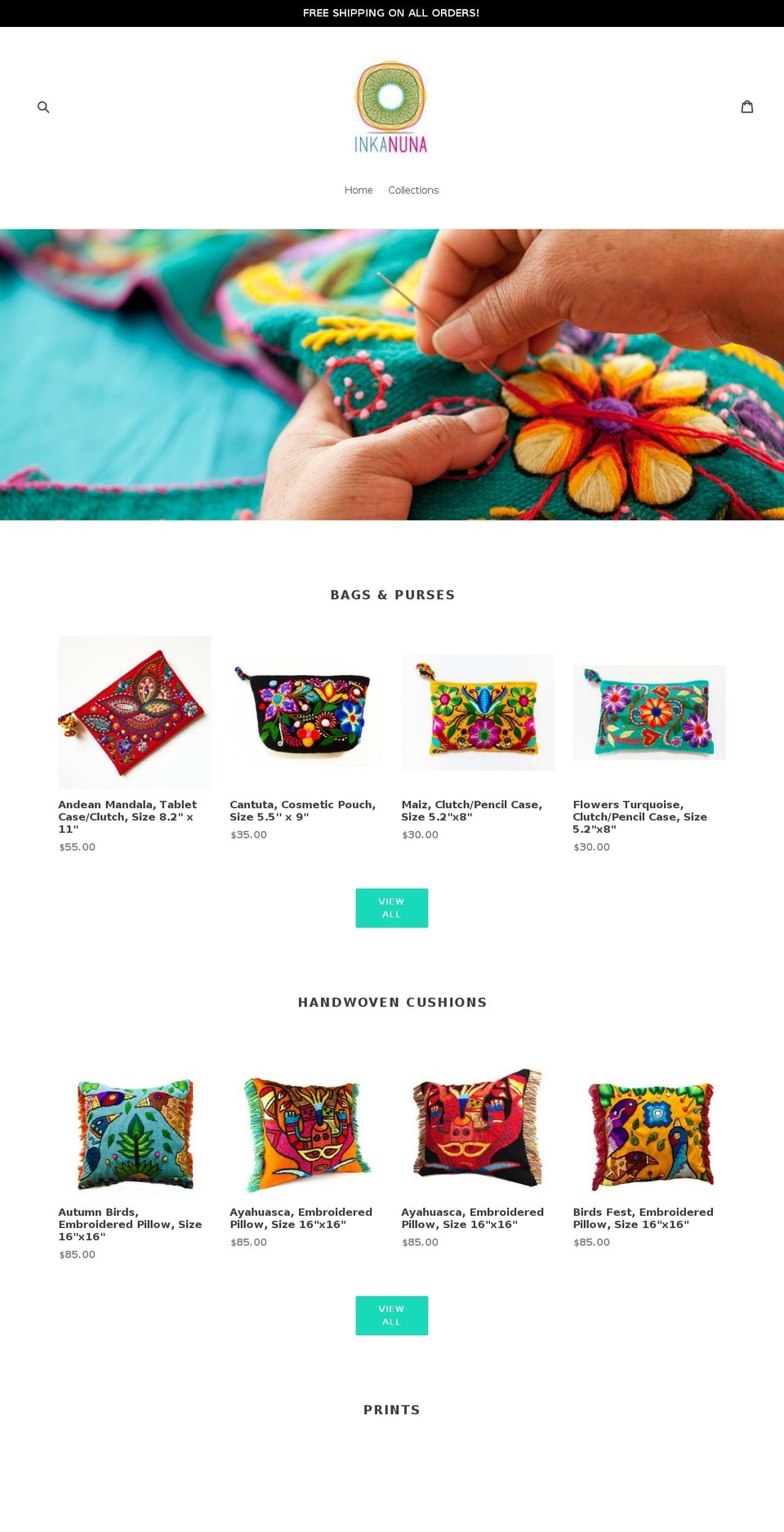inkanuna.com — Shopify storefront screenshot