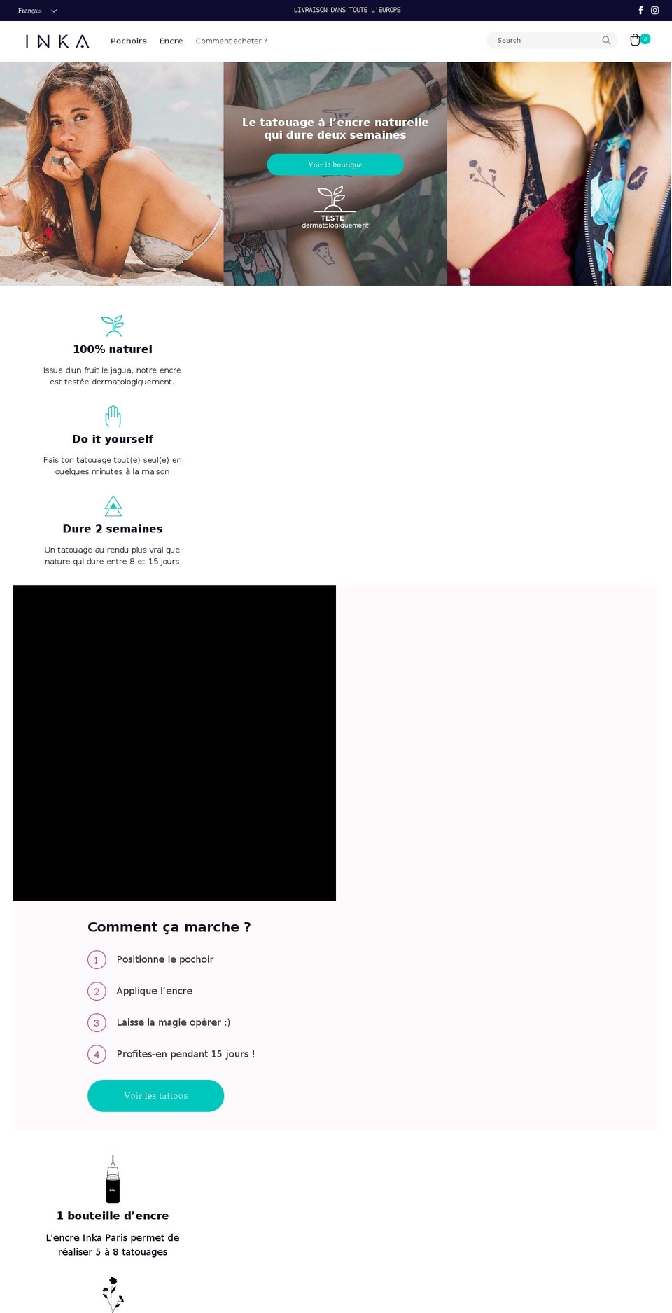 inkaparis.com shopify website screenshot