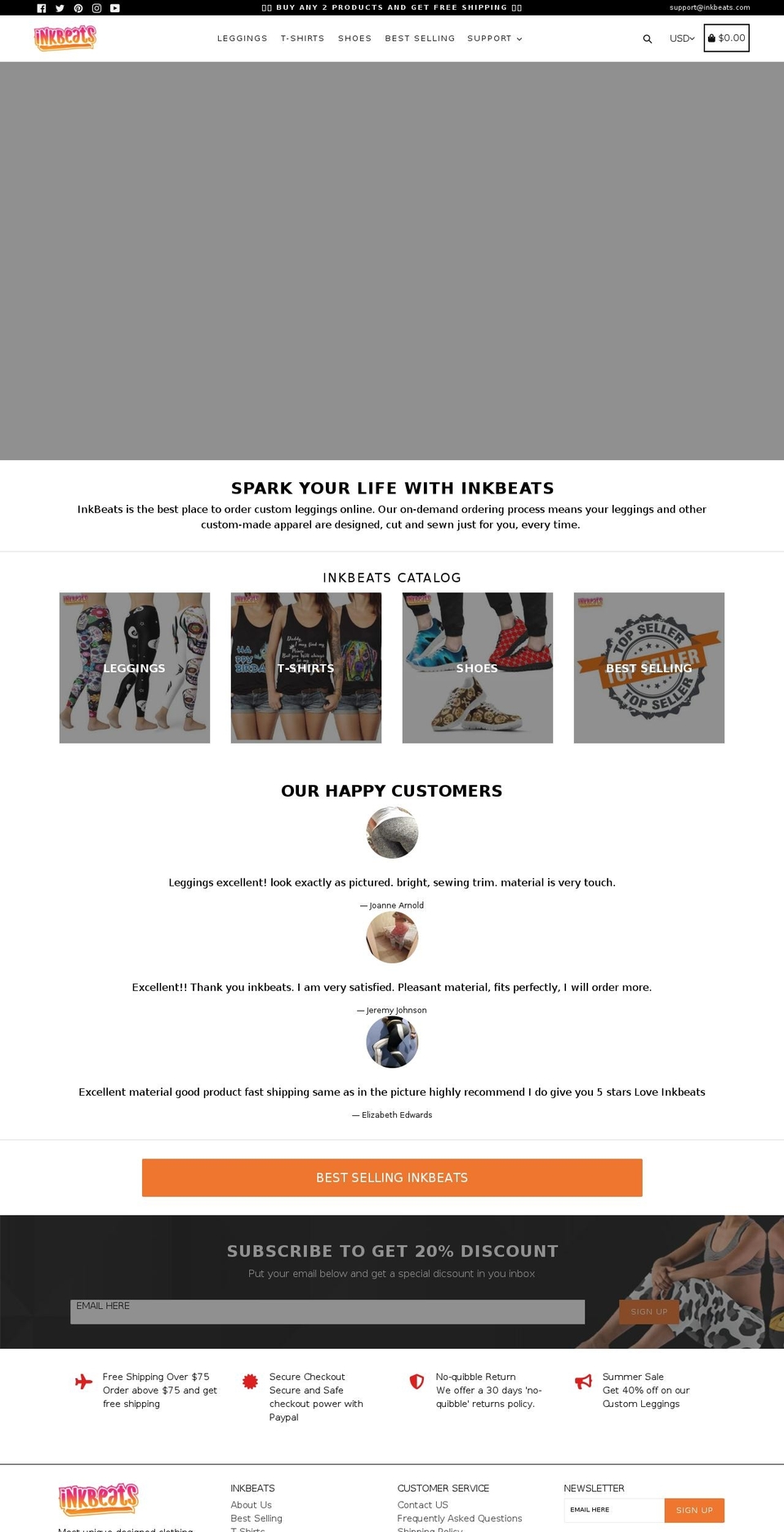 inkbeats.com — Shopify storefront screenshot