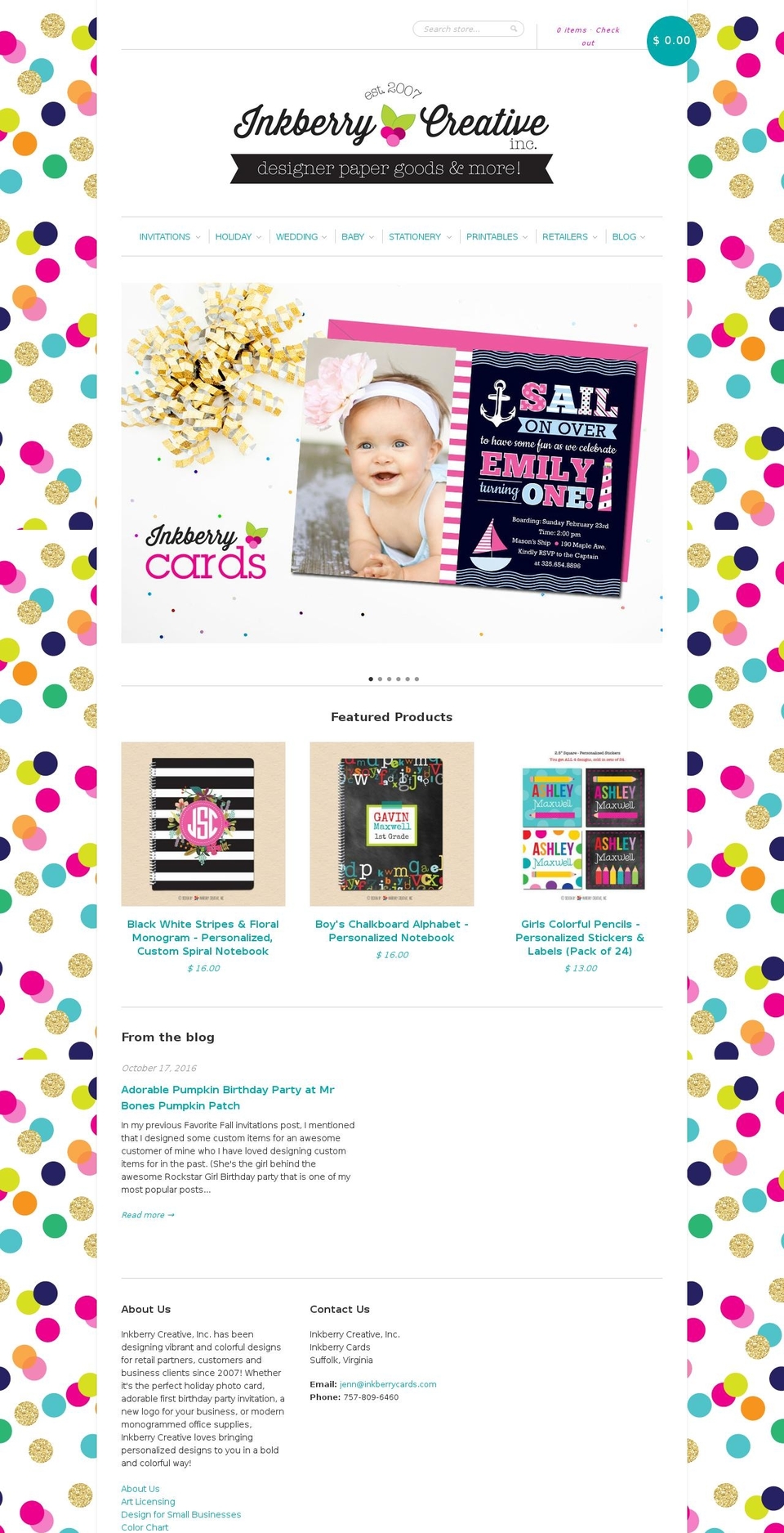 inkberrycreative.com shopify website screenshot