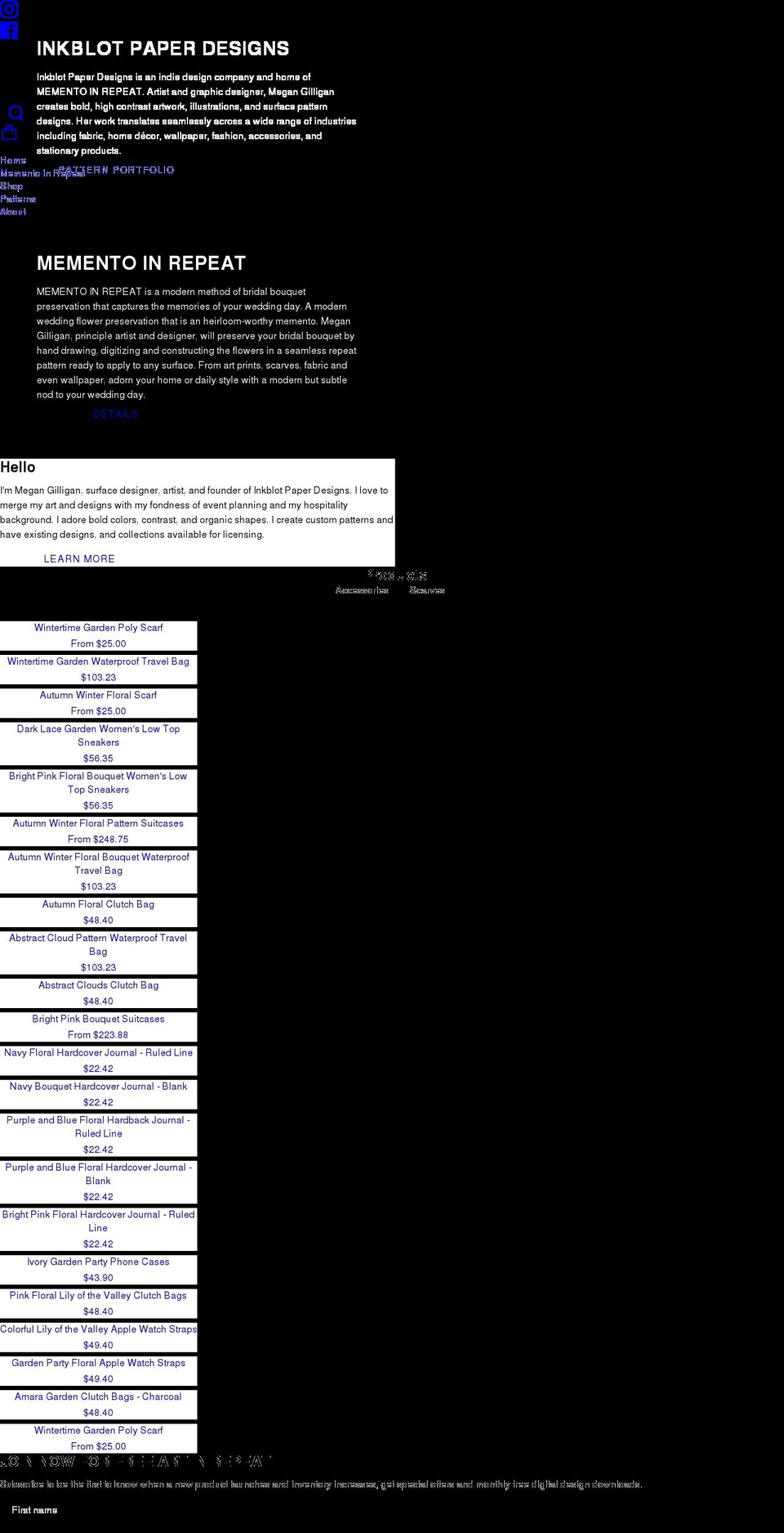 inkblotpaper.com shopify website screenshot