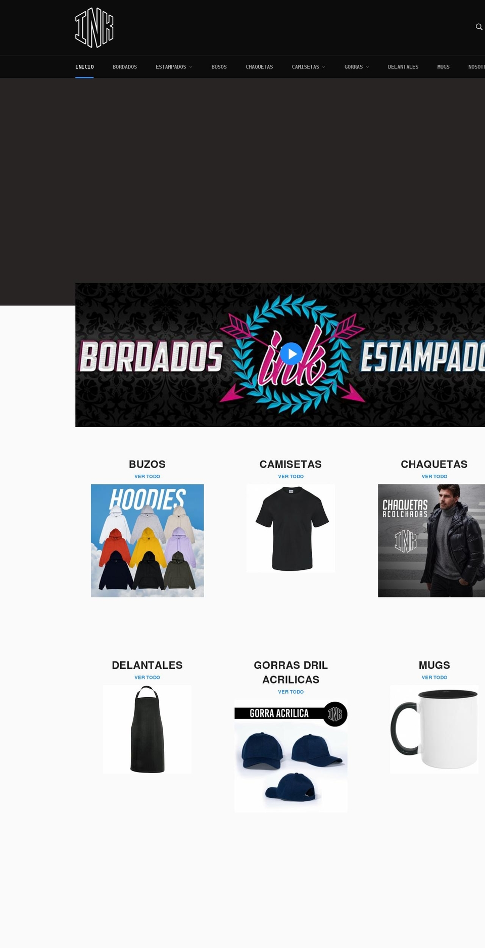 inkbordadosyestampados.com shopify website screenshot