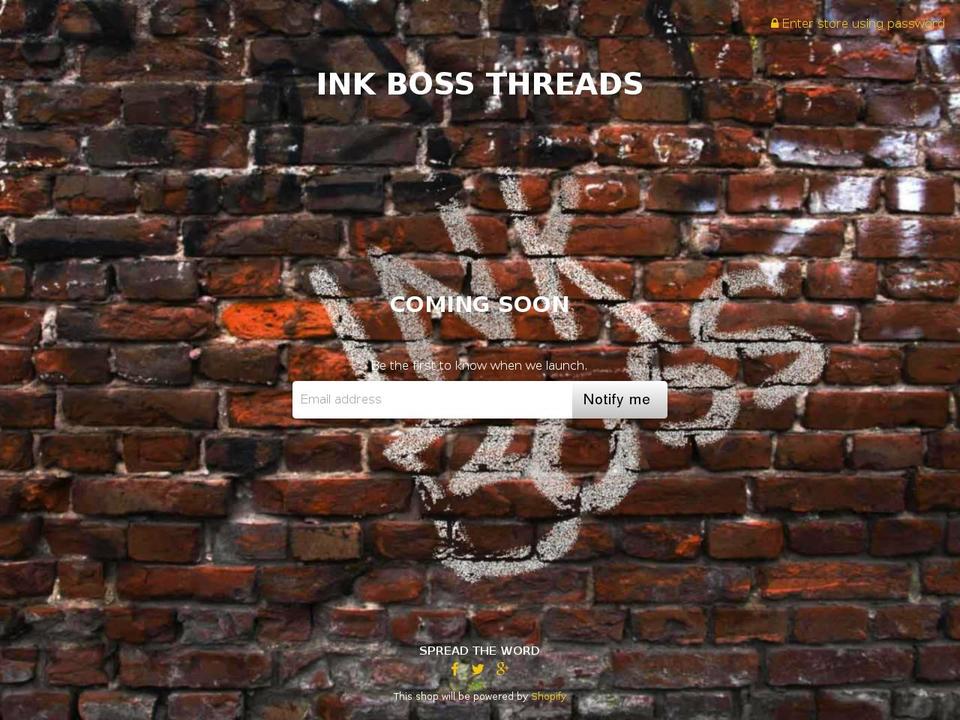 inkbossthreads.com — Shopify storefront screenshot