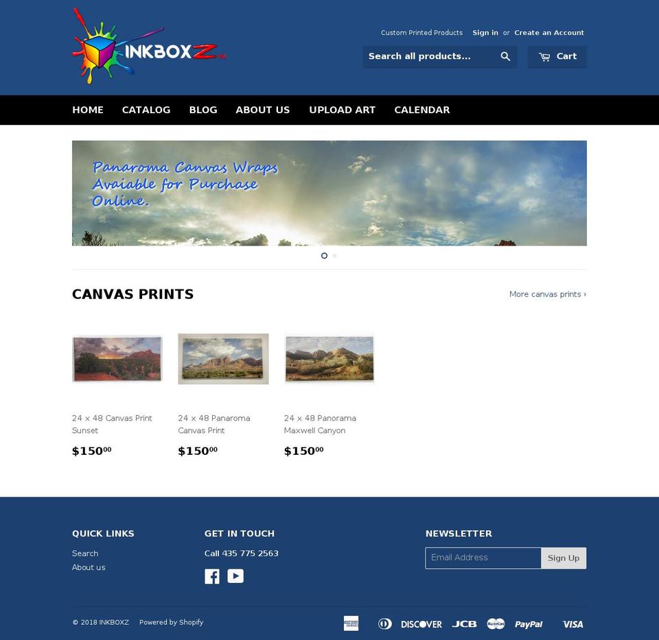 inkboxz.com — Shopify storefront screenshot