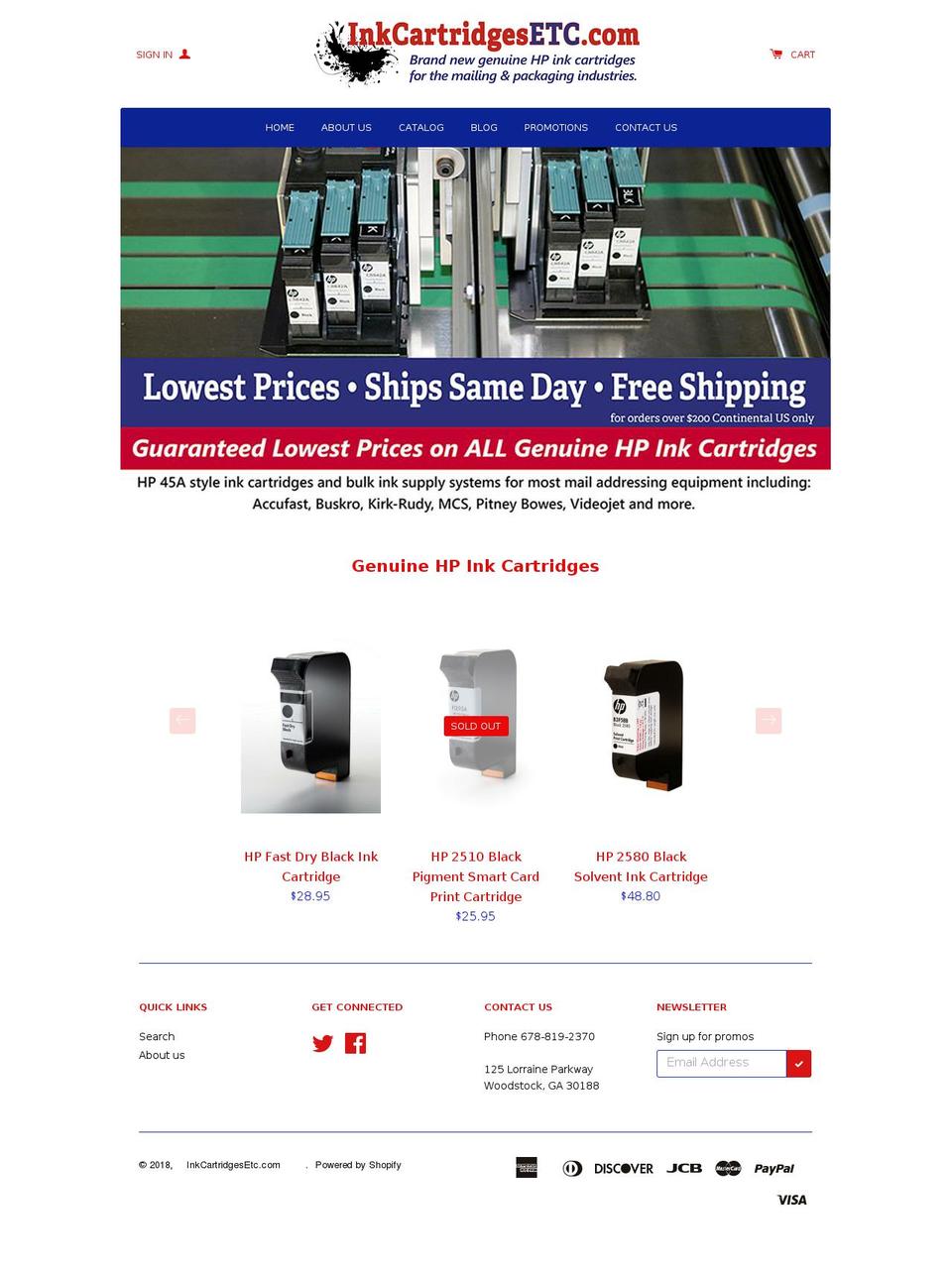 inkcartridgesetc.com shopify website screenshot