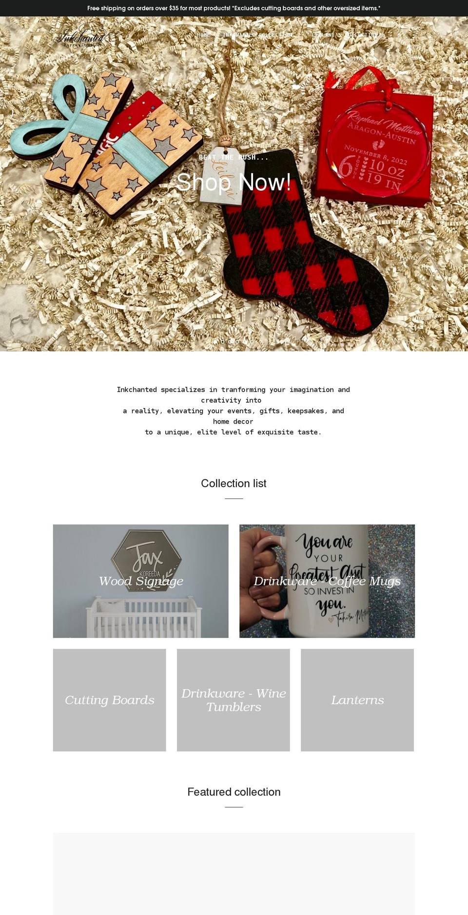 inkchanted.com shopify website screenshot