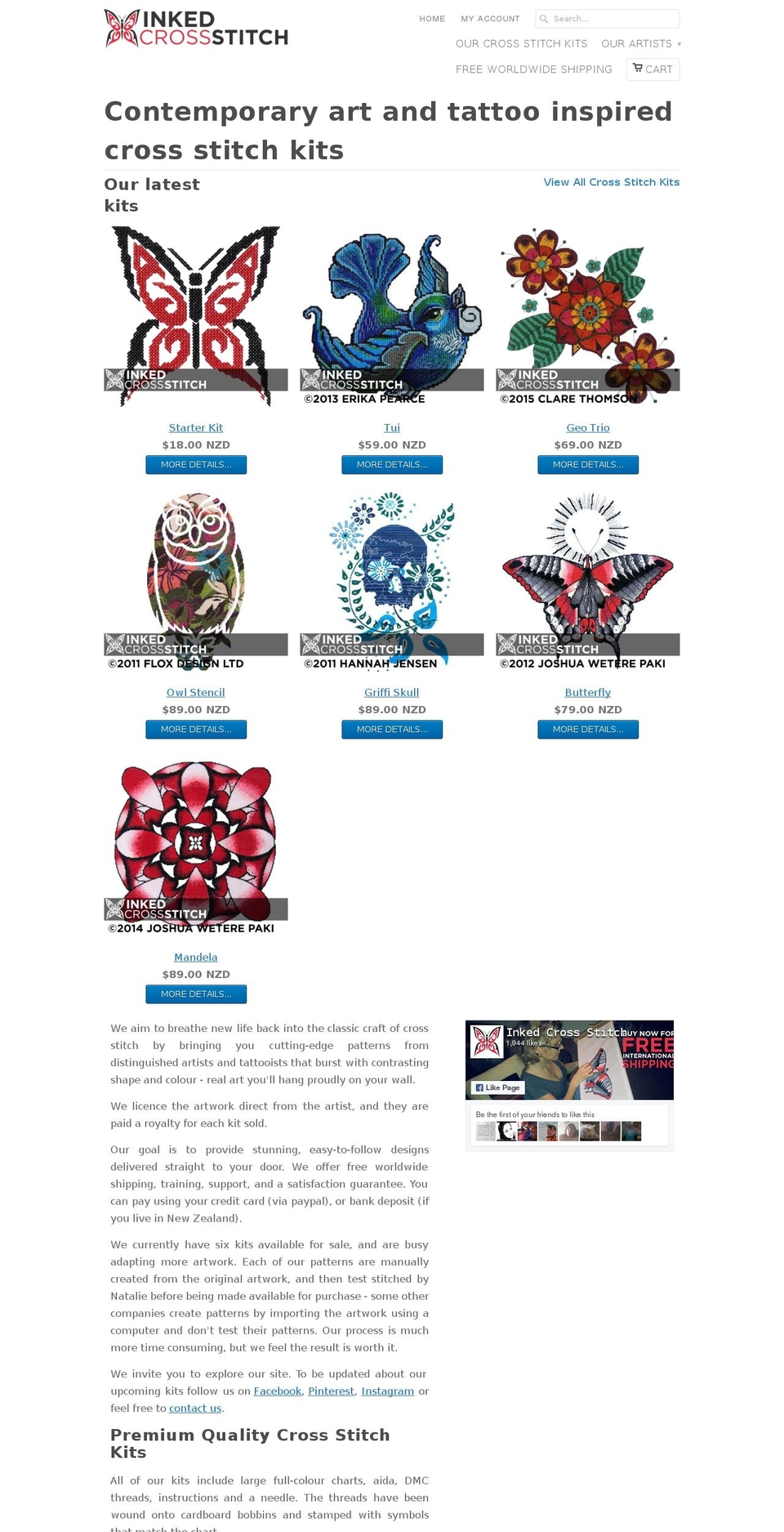 inkcrosstitch.com shopify website screenshot