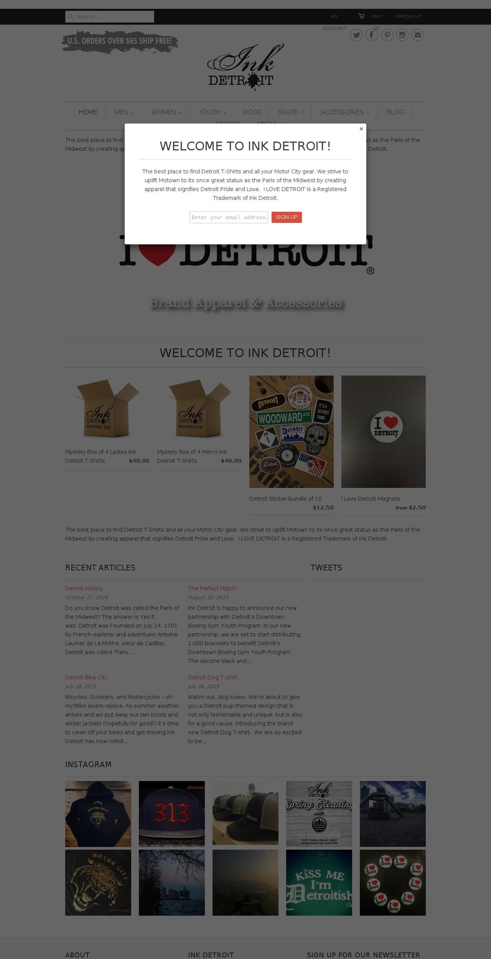 inkdetroit.com shopify website screenshot