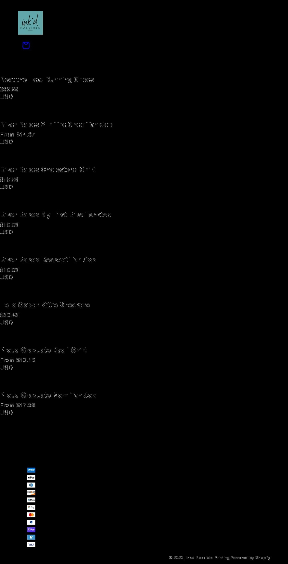 inkdpossible.com — Shopify storefront screenshot