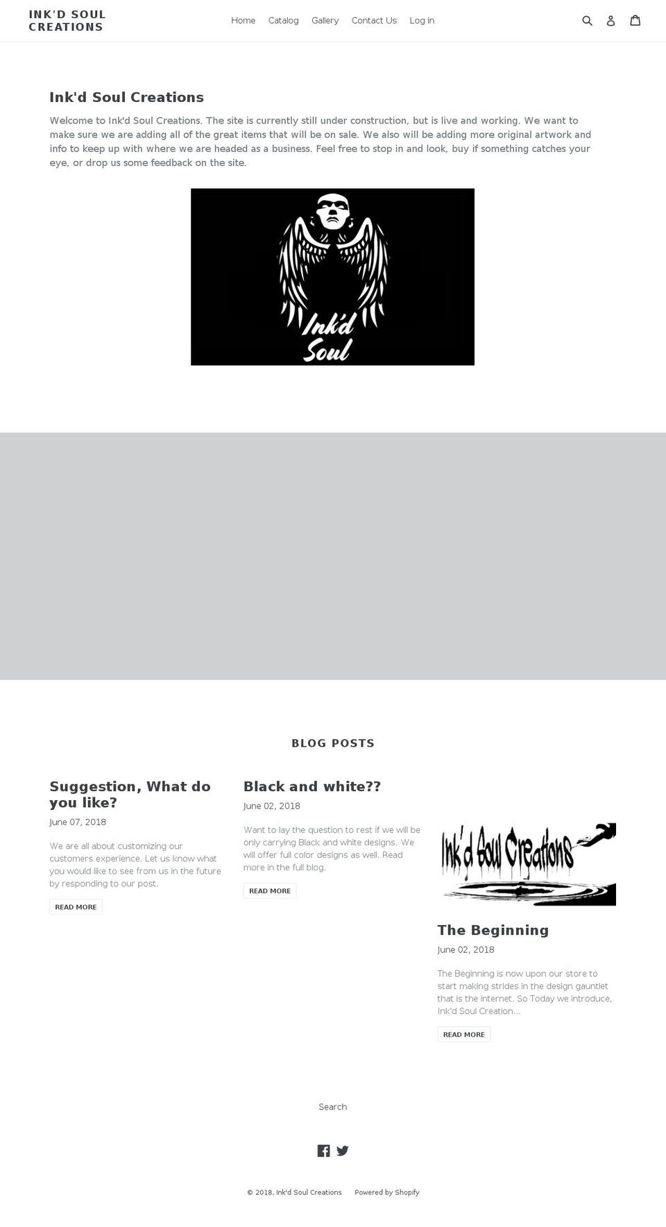 inkdsoulcreations.com — Shopify storefront screenshot