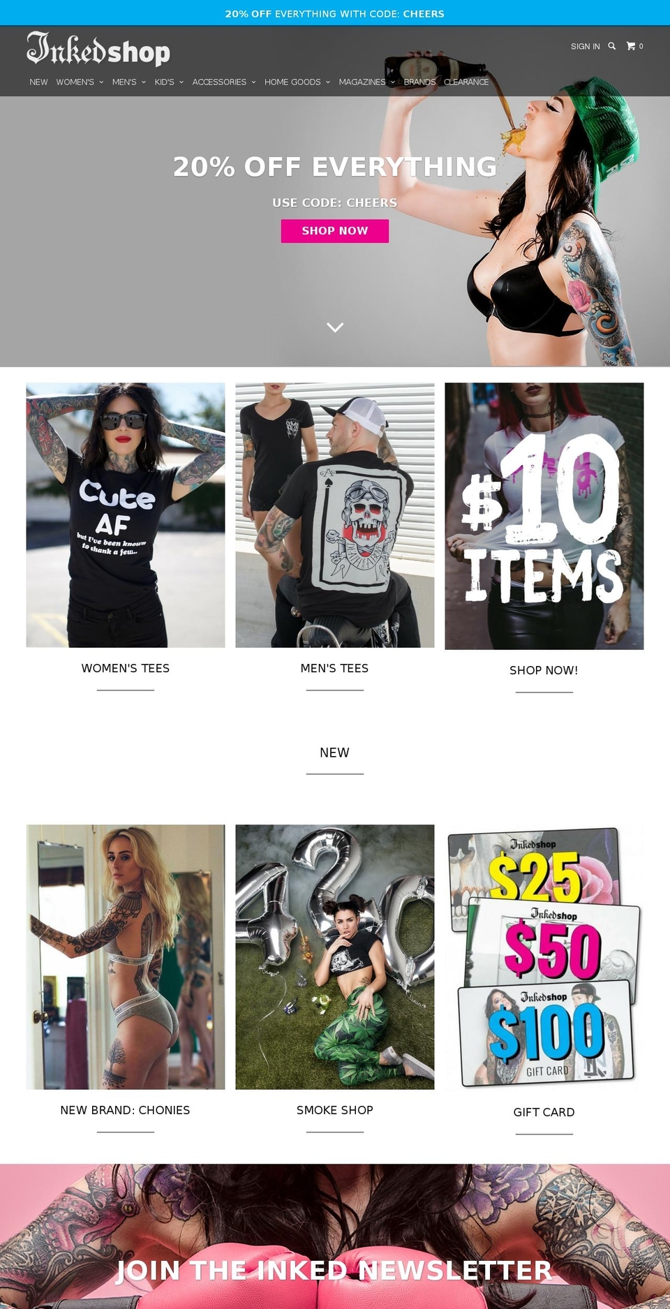 inked-apparel.com shopify website screenshot