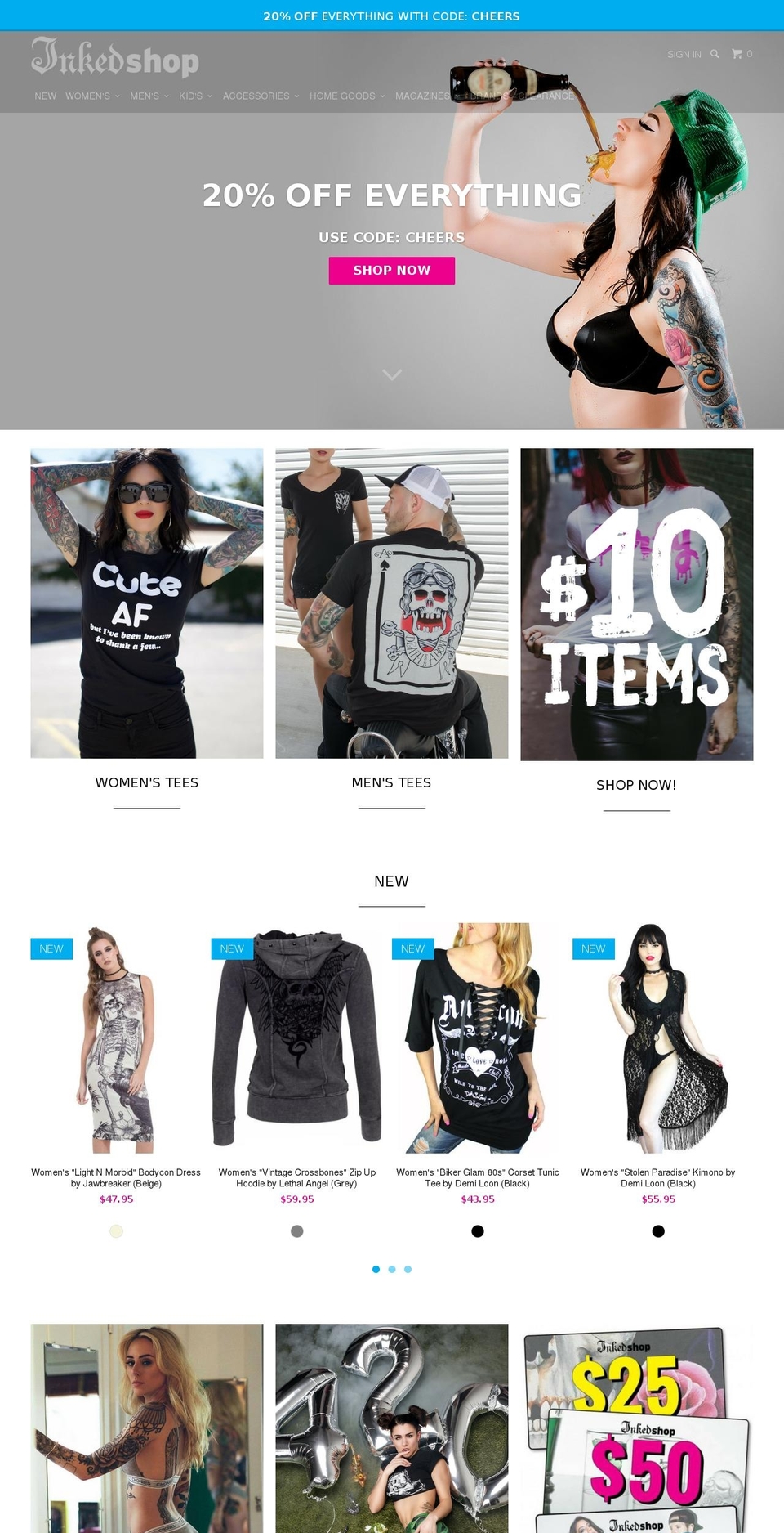 inkedapparelstore.com shopify website screenshot