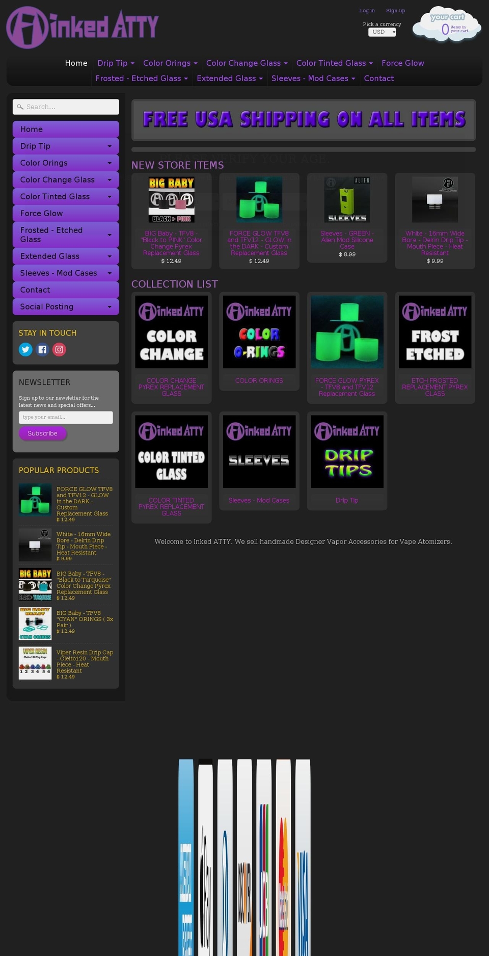 inkedatty.com shopify website screenshot