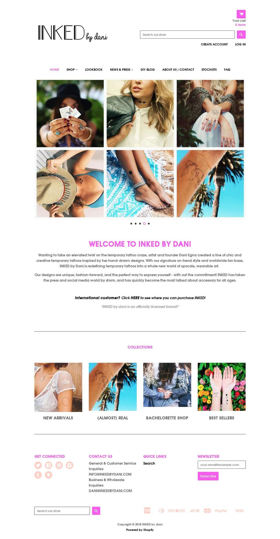 inkedbydani.com shopify website screenshot