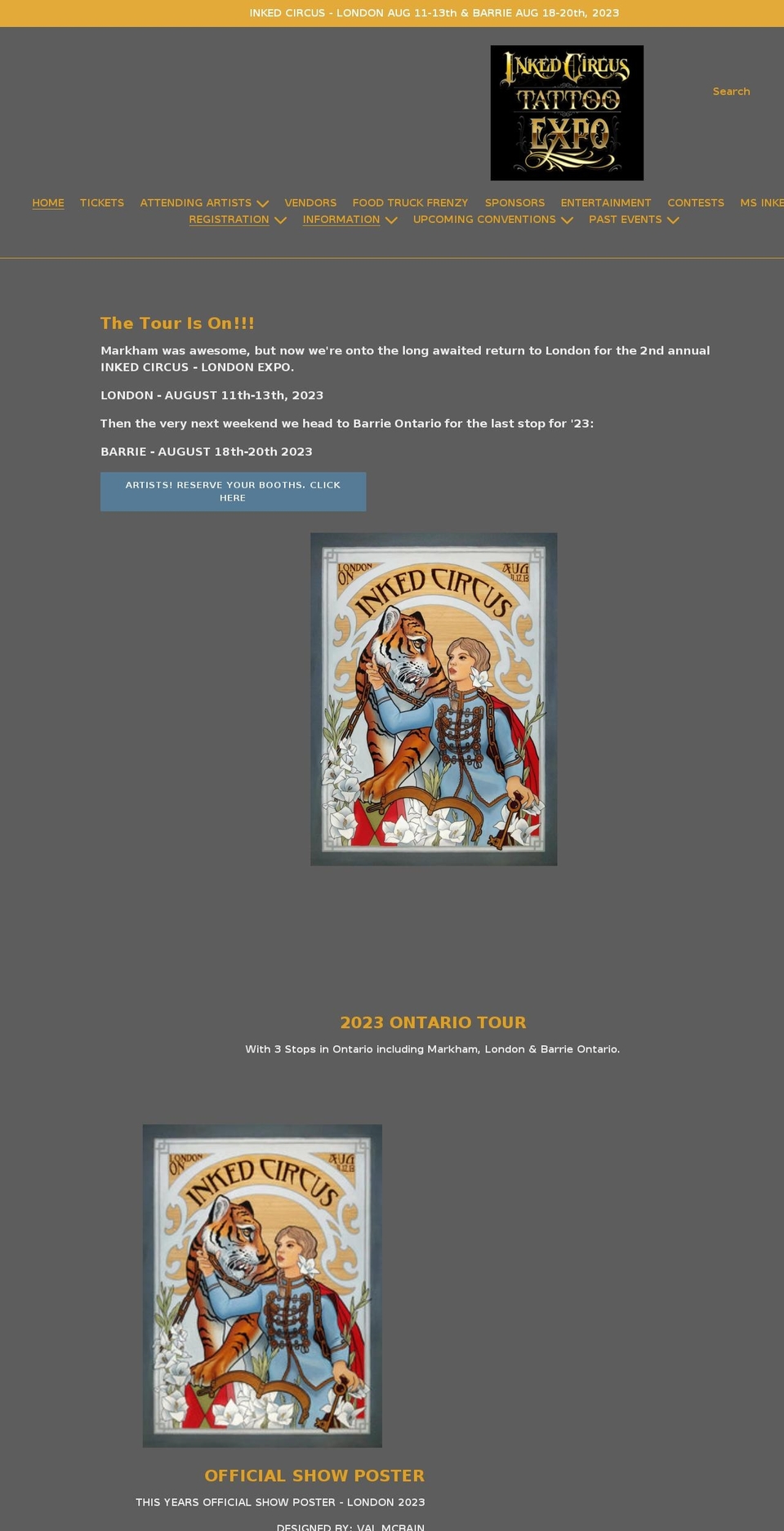 inkedcircus.com shopify website screenshot