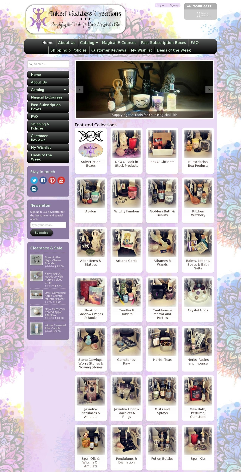 inkedgoddesscreations.com shopify website screenshot