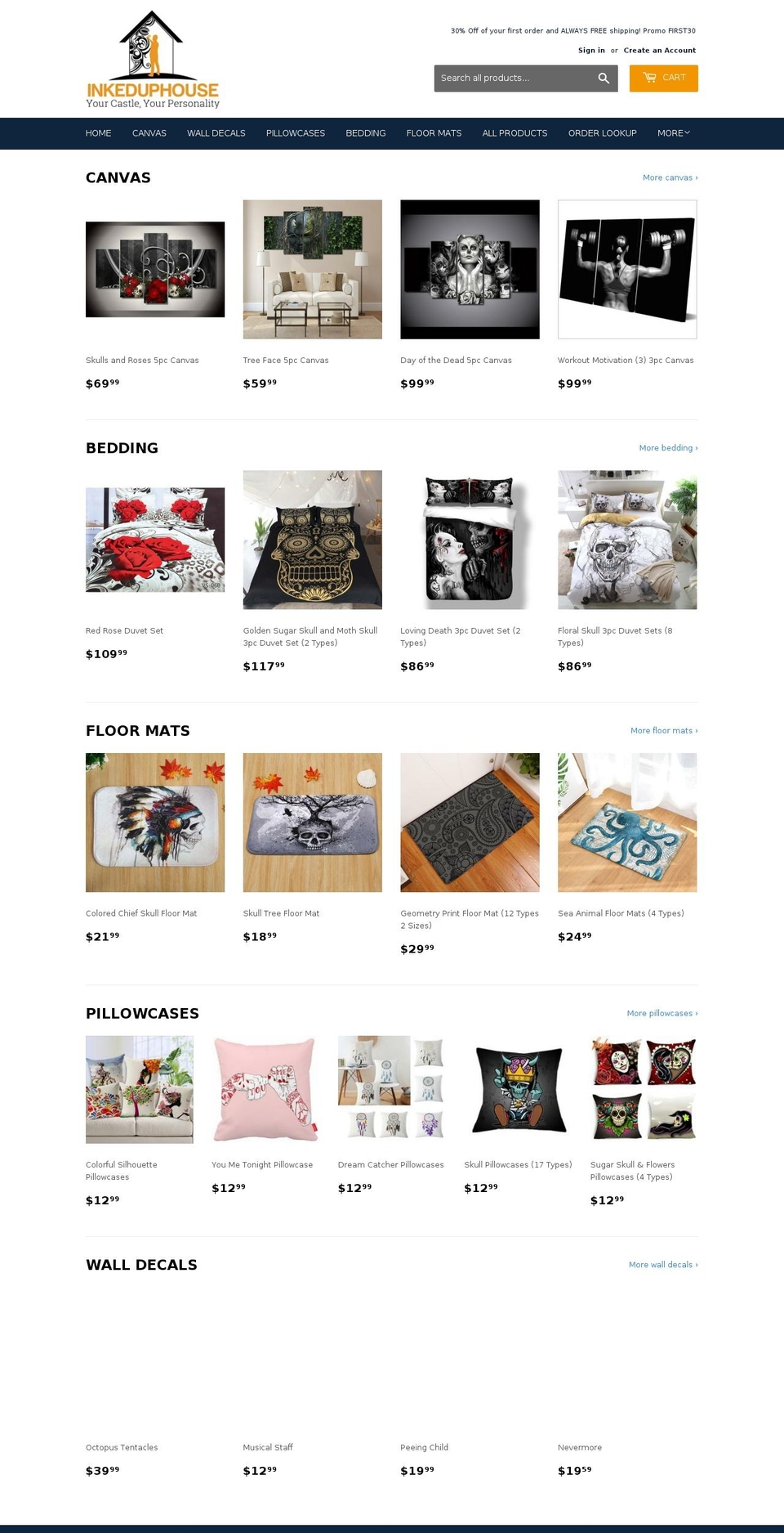 inkeduphouse.com — Shopify storefront screenshot