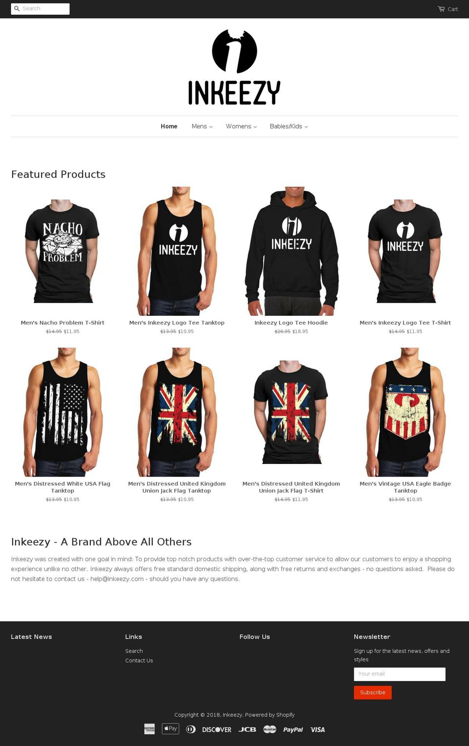 inkeezy.com shopify website screenshot