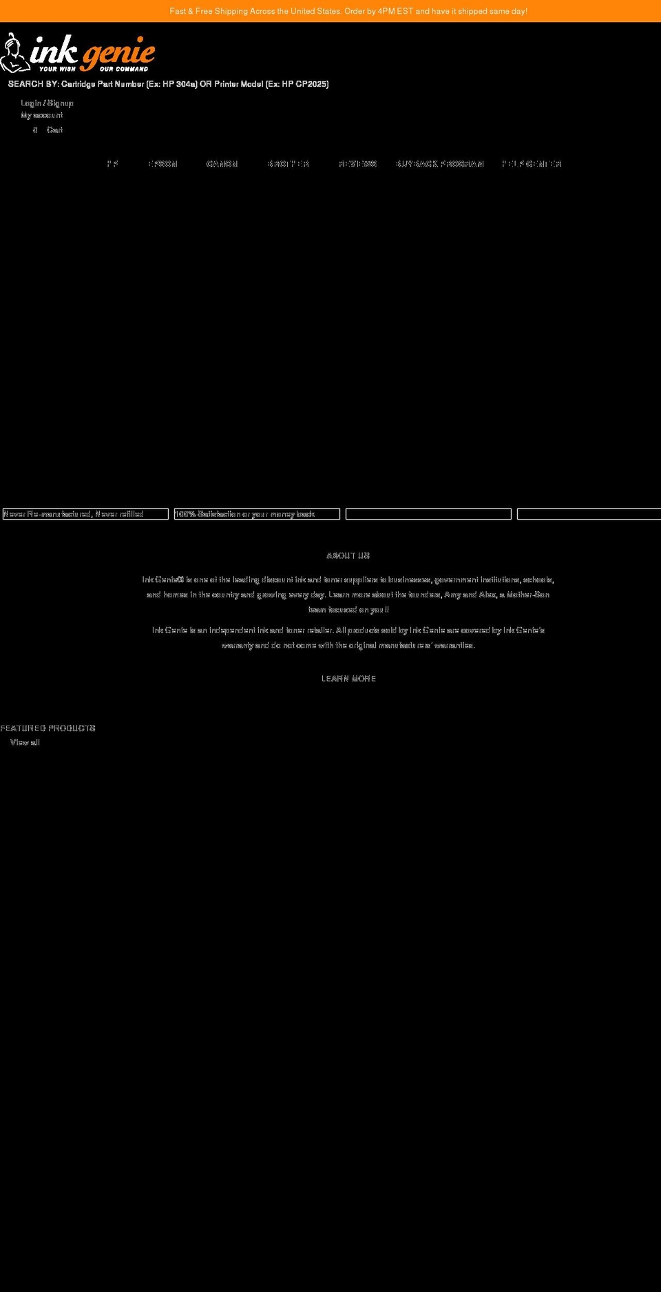 inkgenie.com shopify website screenshot
