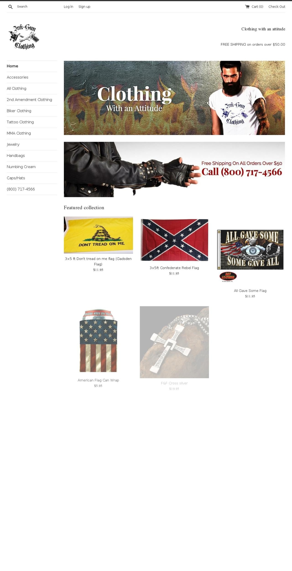 inkgunclothing.com shopify website screenshot