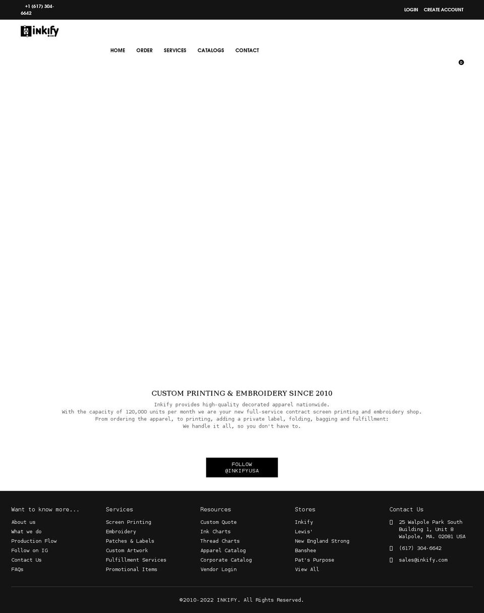 inkify.com shopify website screenshot