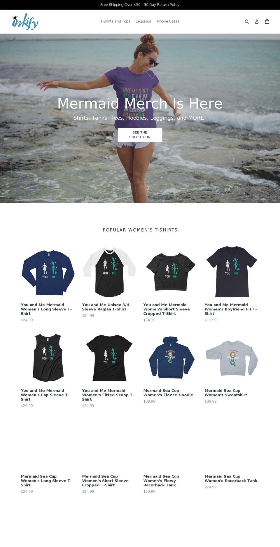 inkifycreations.com shopify website screenshot