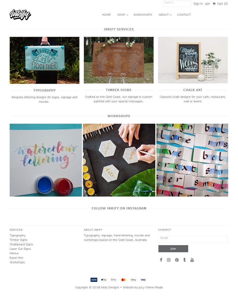 inkifydesign.com — Shopify storefront screenshot