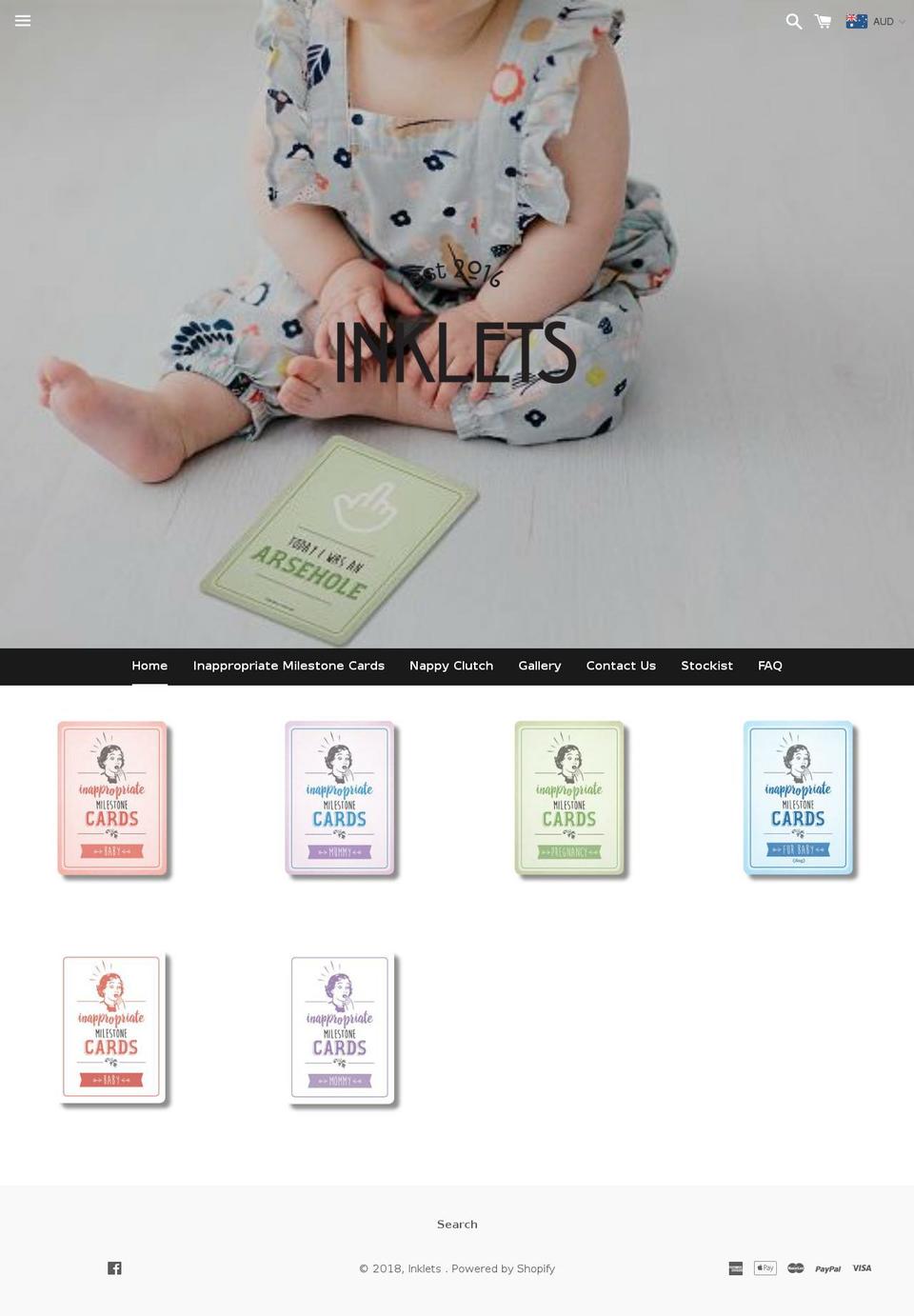 inklets.com.au shopify website screenshot