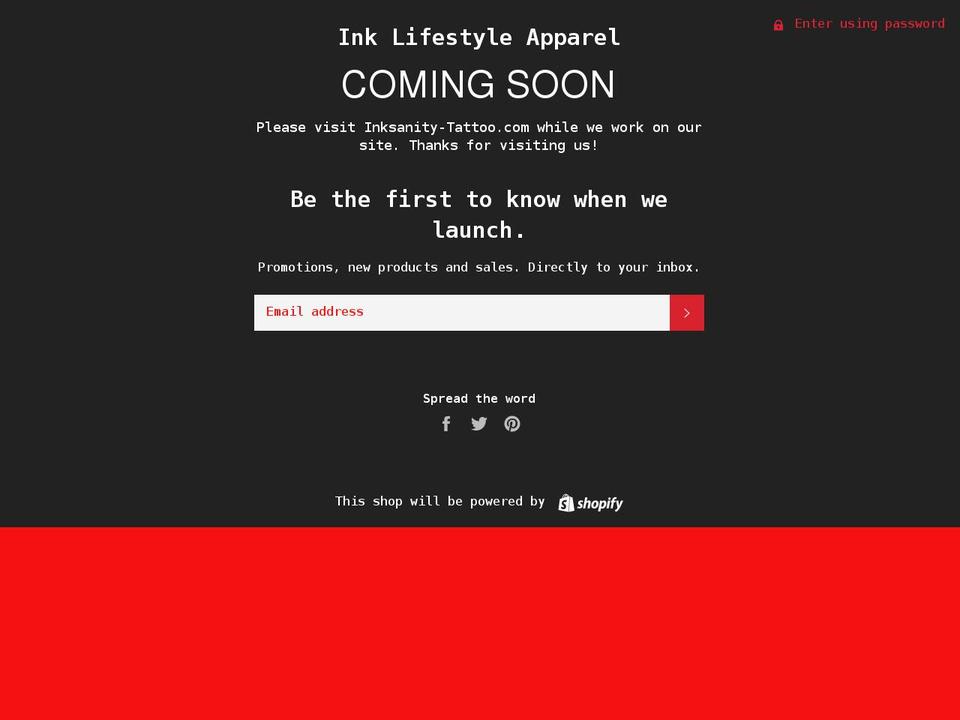 inklifestyleapparel.com shopify website screenshot