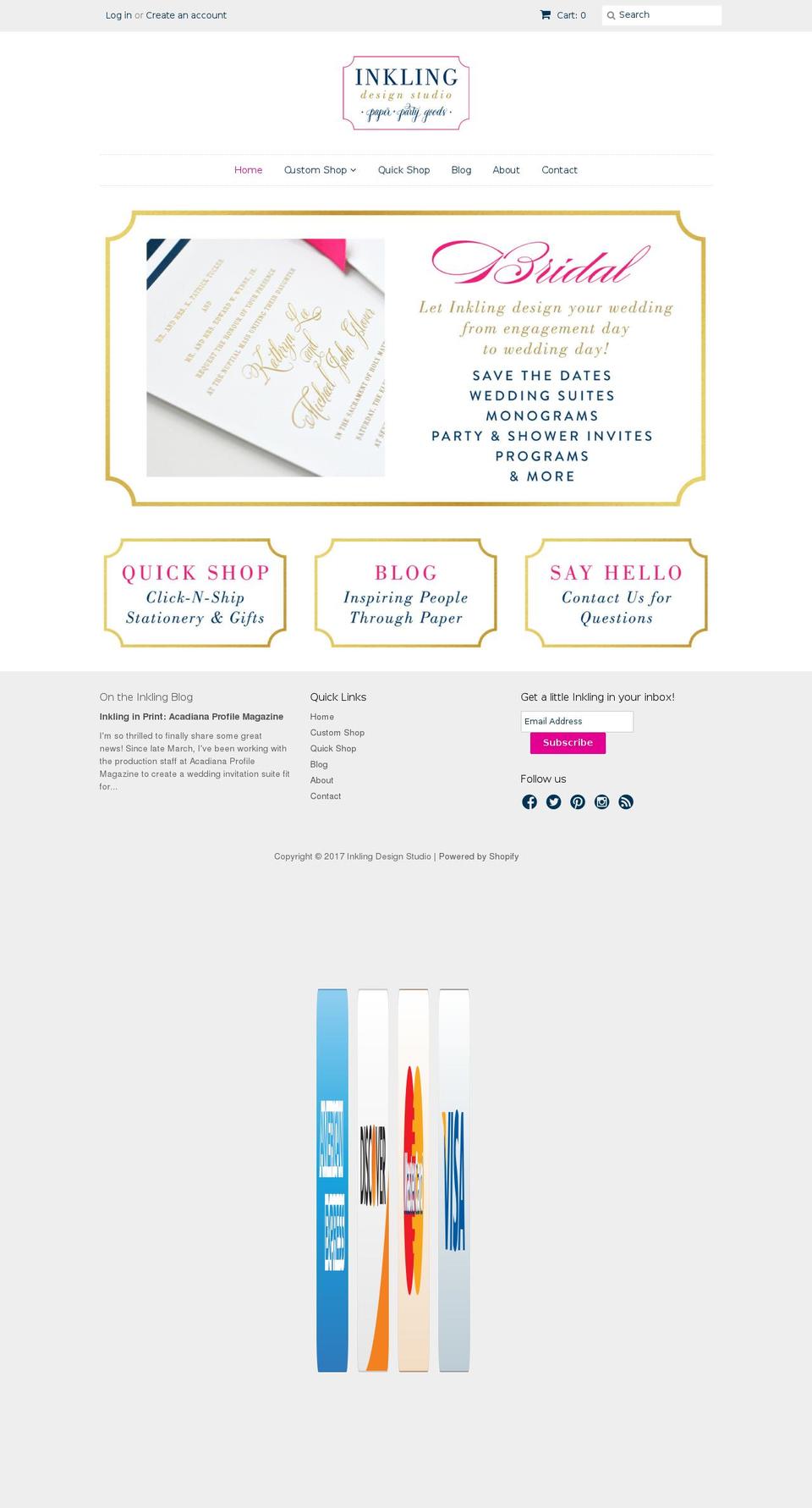 inklingdesignstudio.com shopify website screenshot