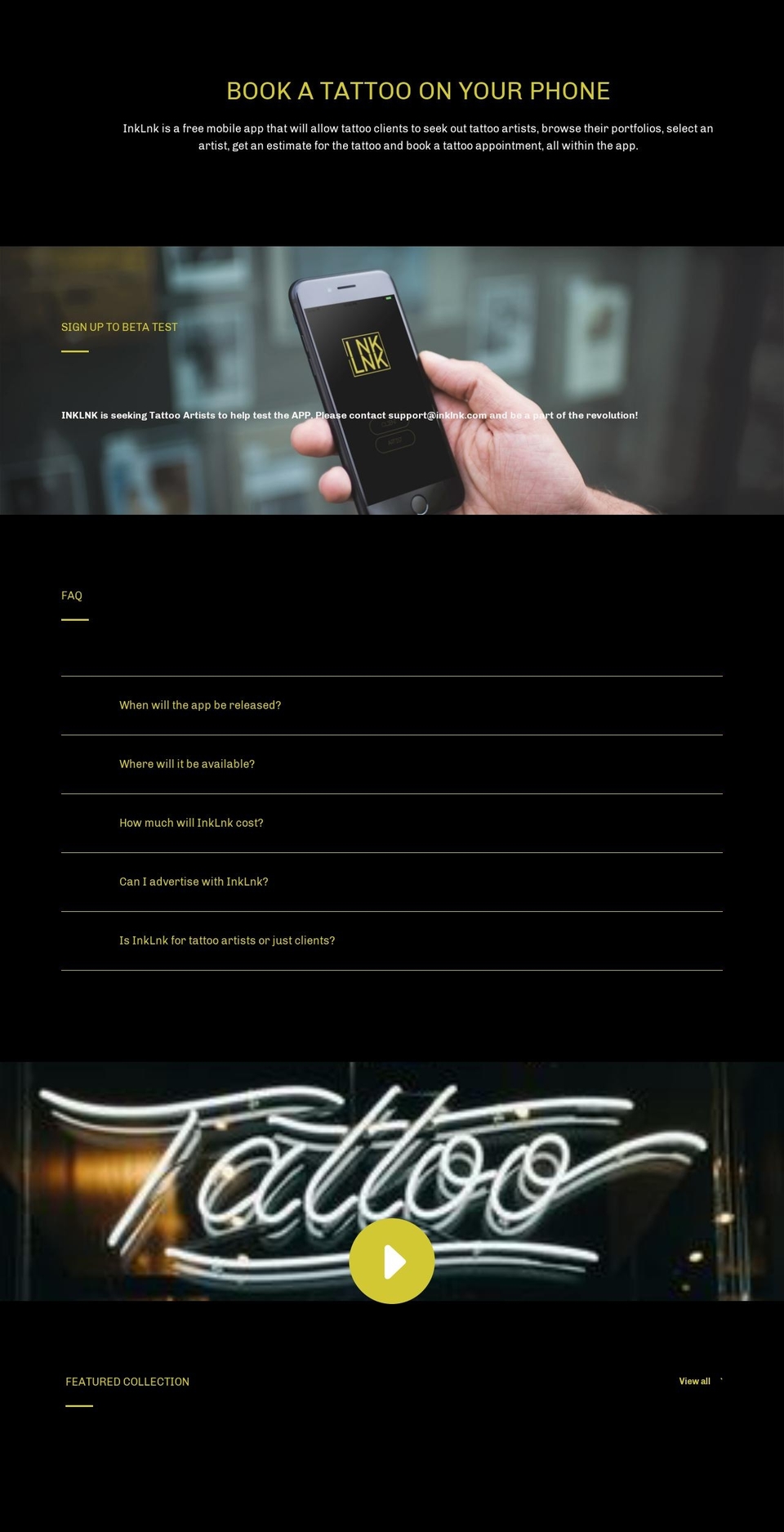 inklnk.tattoo shopify website screenshot