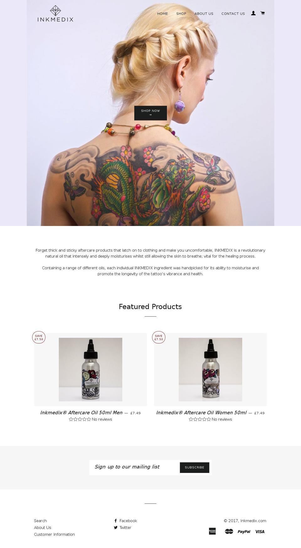 inkmedix.com shopify website screenshot