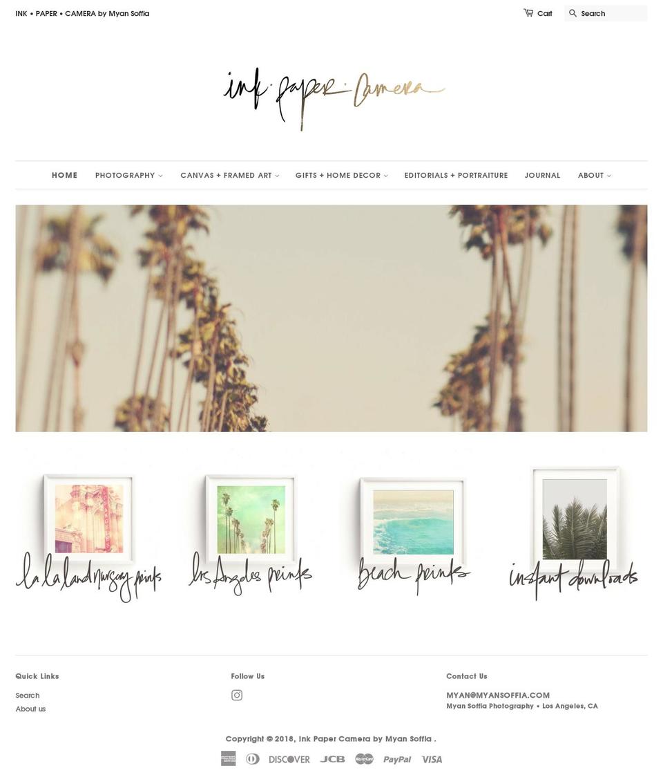 inkpapercamera.com shopify website screenshot