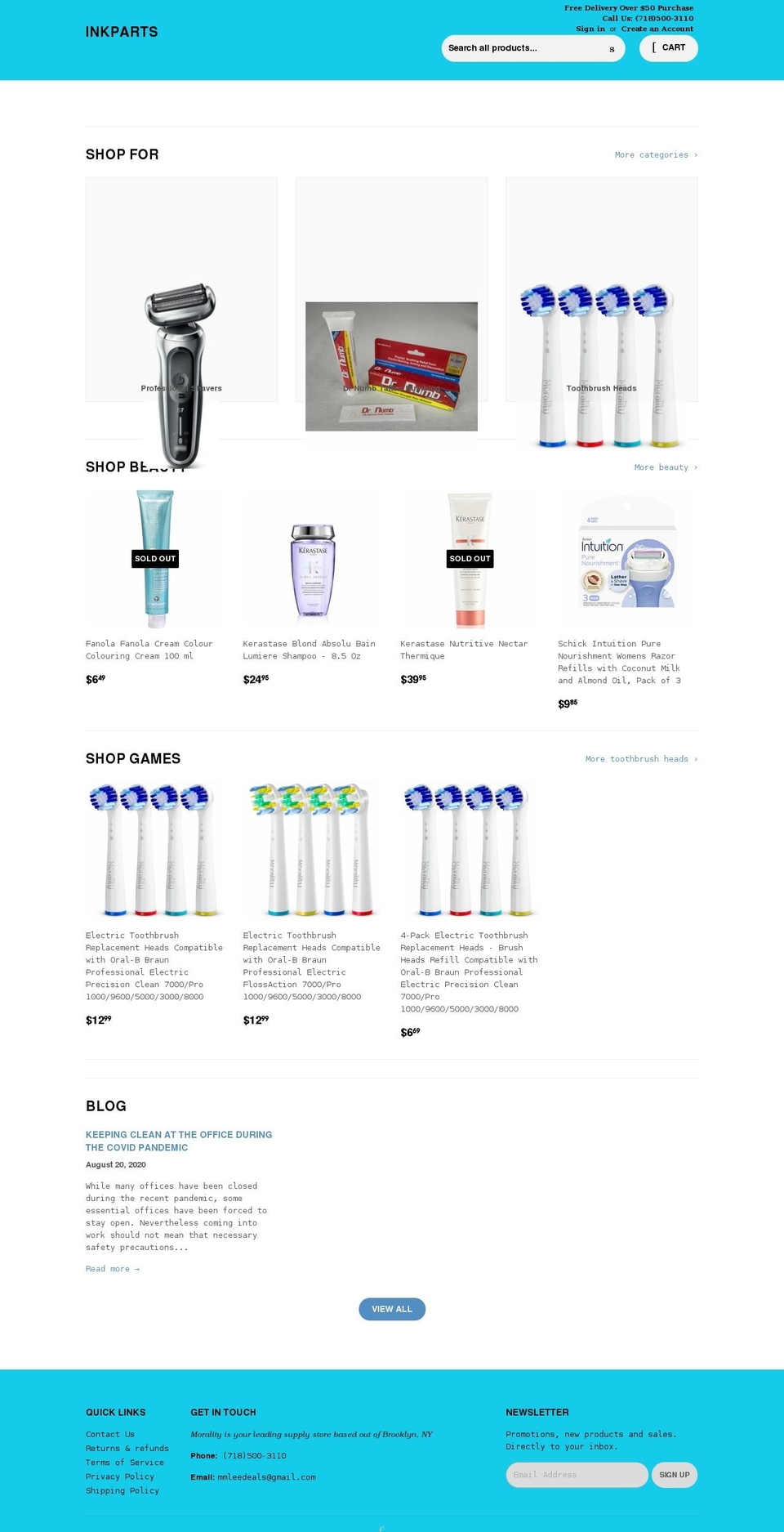 inkparts.com shopify website screenshot