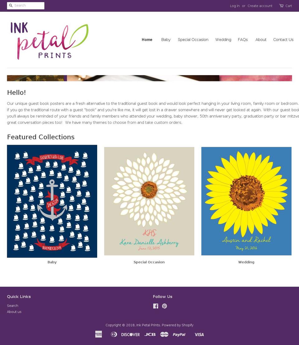 inkpetalprints.com — Shopify storefront screenshot