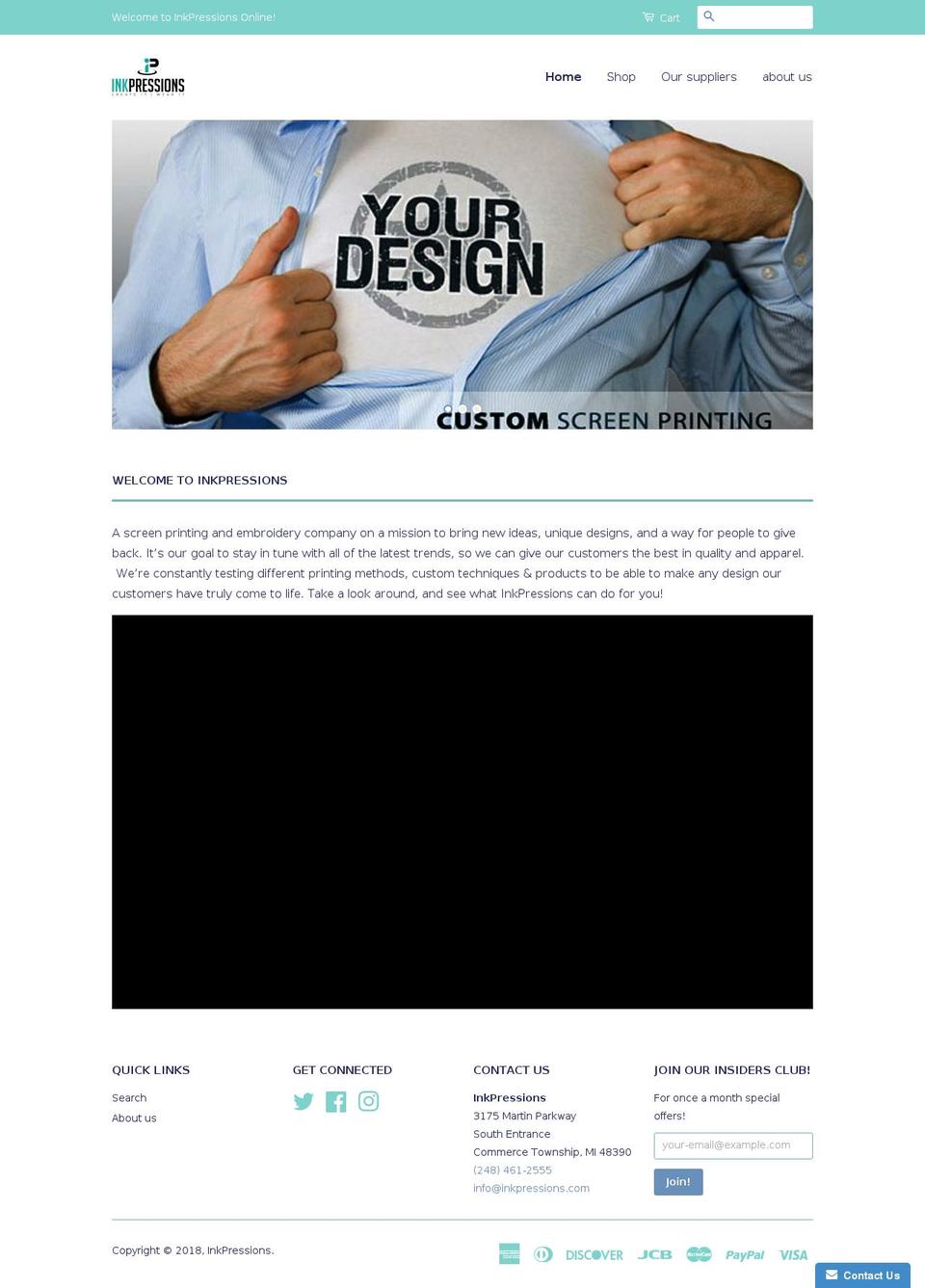 inkpressions.com — Shopify storefront screenshot