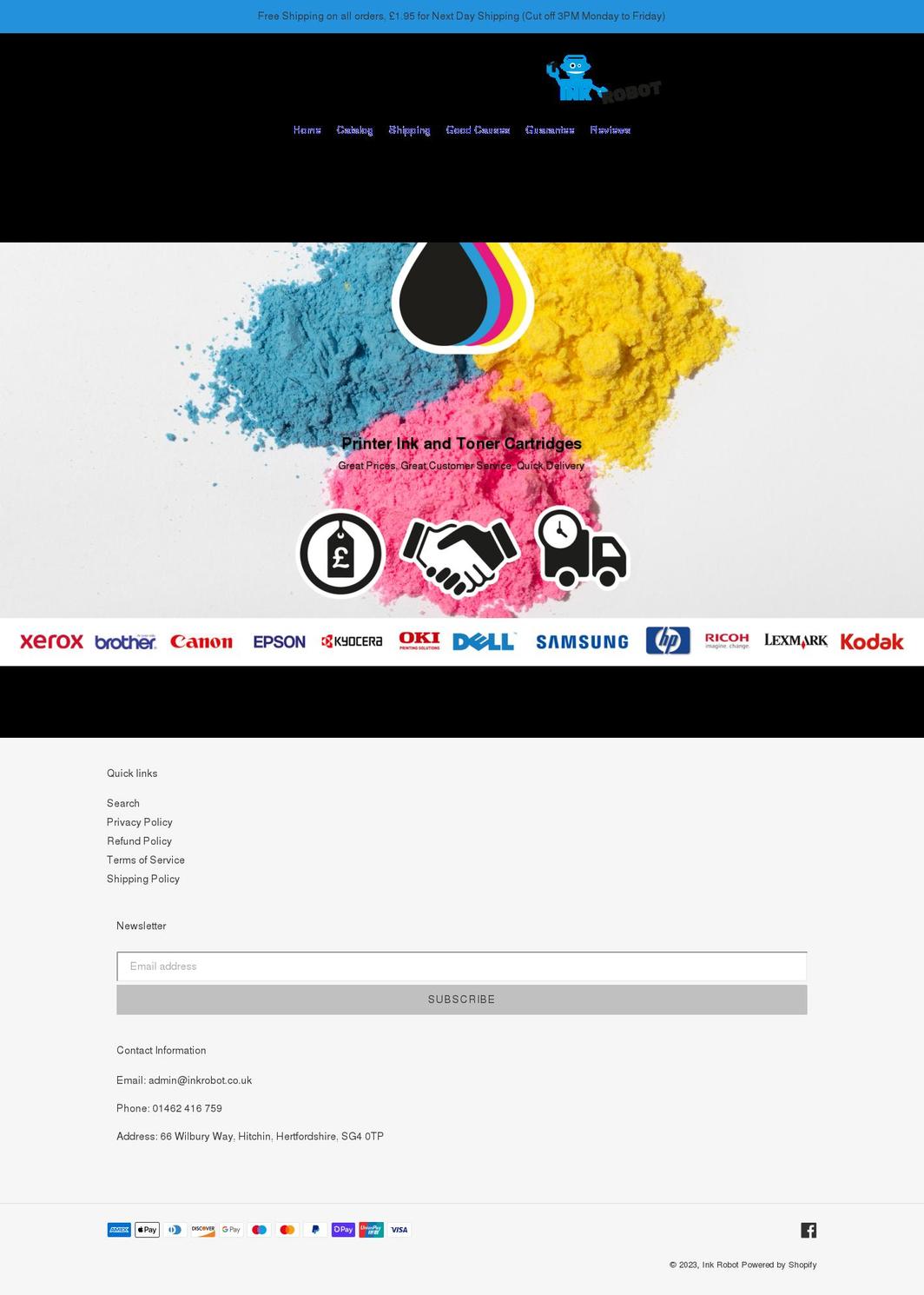 inkrobot.co.uk shopify website screenshot